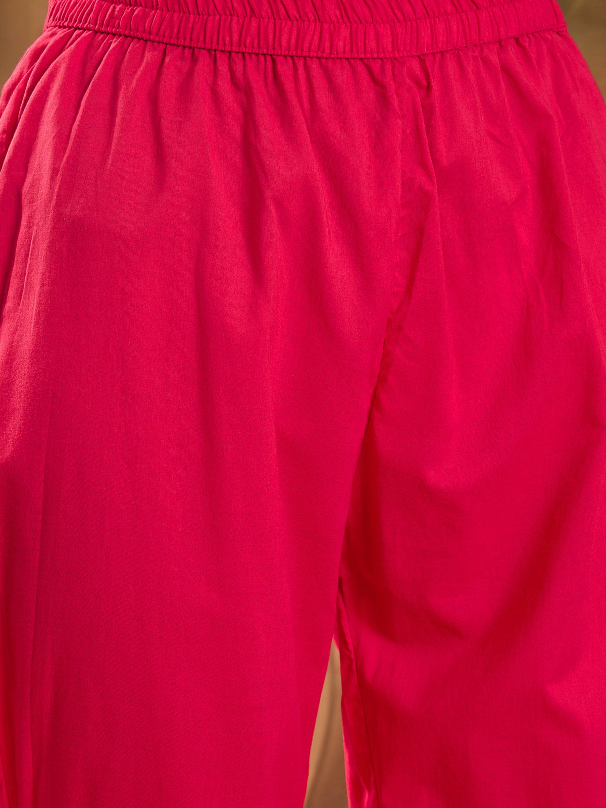 Women's Pink & White Striped Pure Cotton Straight Kurta & Trousers With Printed Dupatta Set